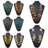 Rétro Bohème Statement Multi-couches Long Collier Plastron Perles Bois Coloré Fait Main Choker
