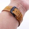 Leather Watch Strap Quick Release Closure Frosted Surface Fashionable Vintage Watch Strap Yellow