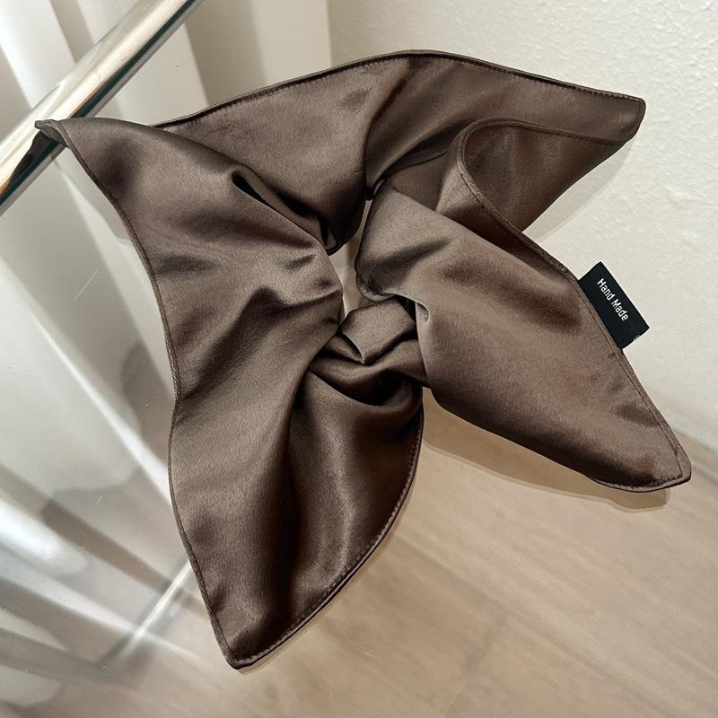 Gomas Elásticas Cuadradas De Seda Satinada Para El Cabello Para Mujeres Y Niñas, Coleteros Sólidos Lazos Grandes Para El Cabello