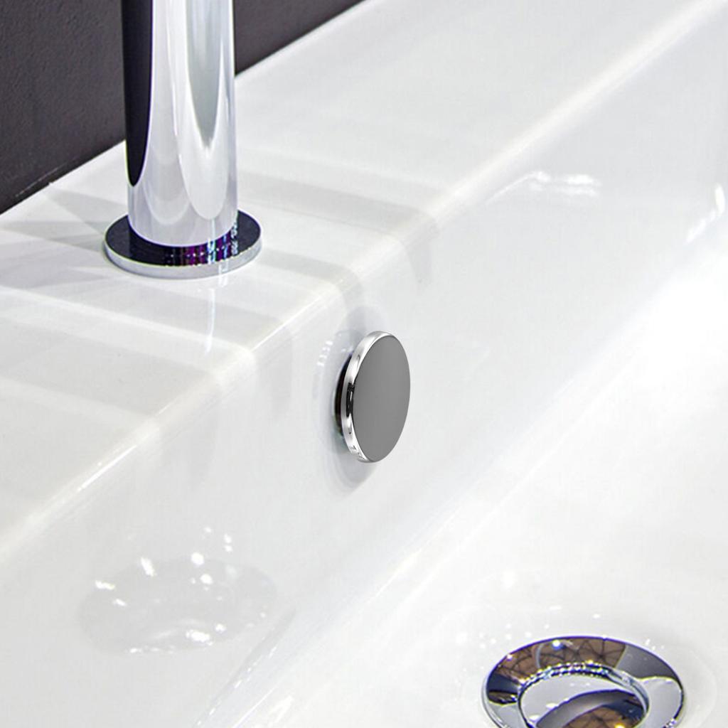 Luxury Bathroom Basin Sink Hole Overflow Replacement Cover Chrome Trim