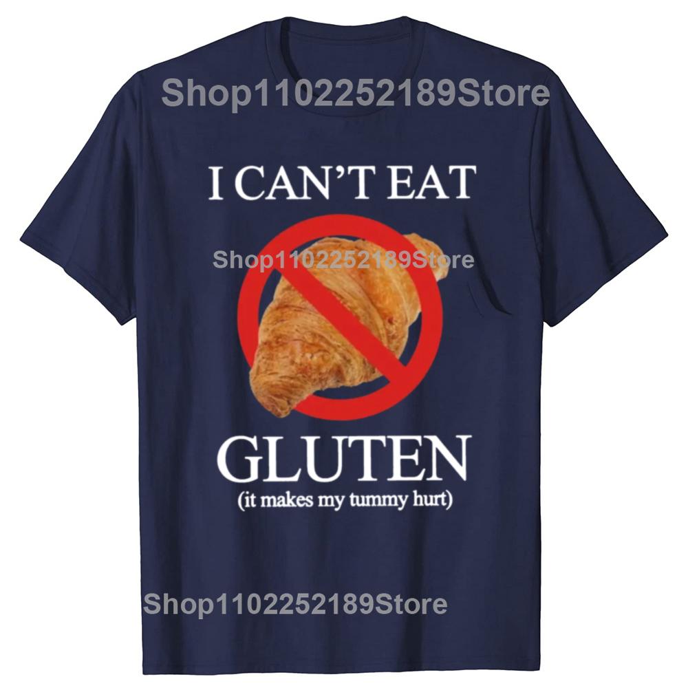 Nemohu jíst lepek Tričko Retro Gluten Meme Grafické tričko EU Velikost Bavlna Měkké Unisex O-výstřih Tričko Topy Volné Oversized