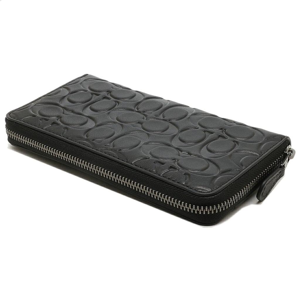 Coach Outlet Long Wallet with Round Zipper, Black, Men's, CE551 QBBK [Used]