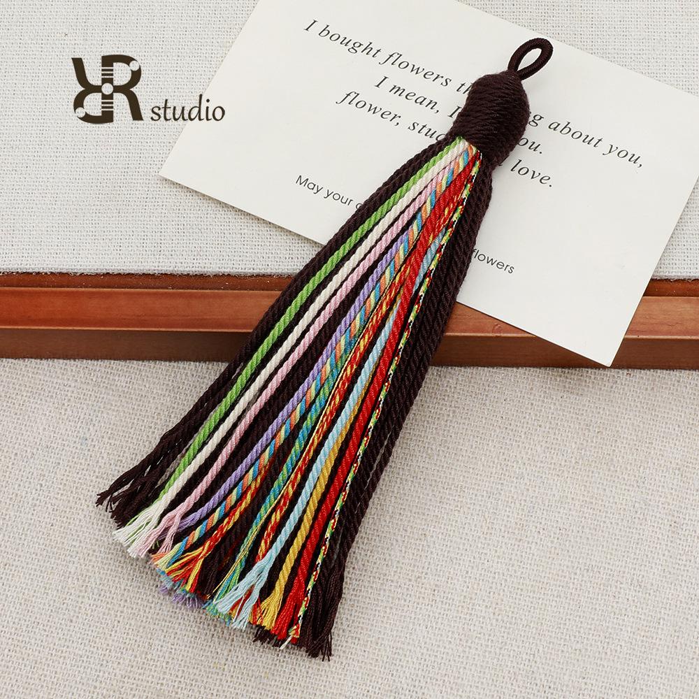 Handwoven Cotton Tassel Keychain - Handmade DIY Jewelry Bag Charm