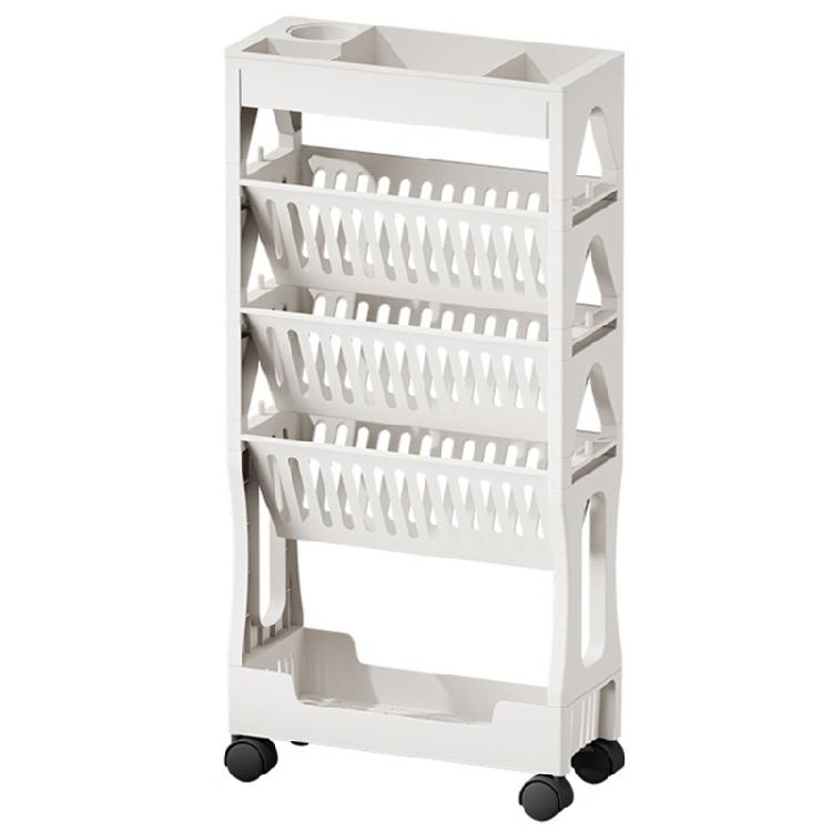 5 Tiers/2 Tiers Mobile Storage Trolley with Wheels Convenient Utility Cart for Kitchen Bathroom Living Room Decoration
