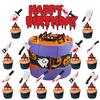 Halloween Disposable Tableware Set Horror Bloody Handprints Plates Cups Napkins Halloween Party Home Table Decoration Supplies