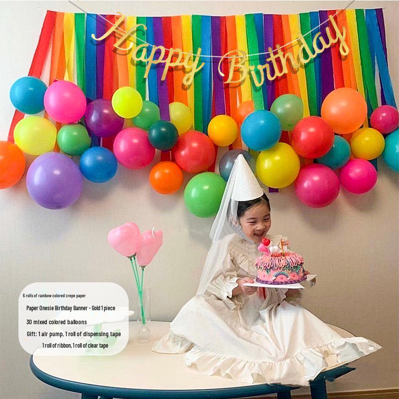 Baby's First Birthday Macaron Tassel Balloon Backdrop