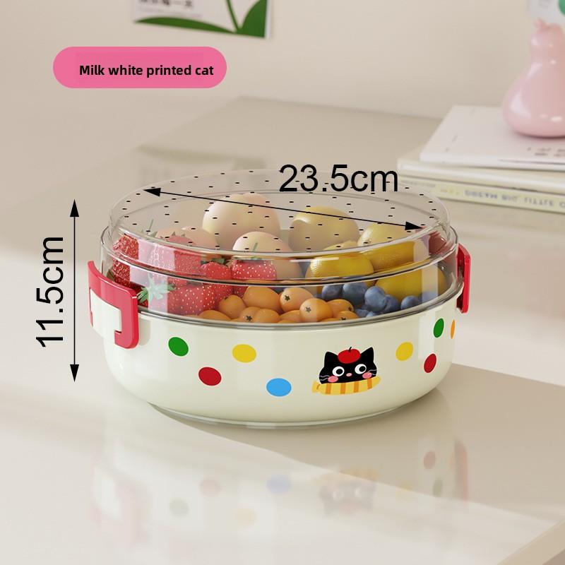 

Colorful Dopamine Double-Layer Fruit Tray - Creative Snack and Nut Storage Box for Stylish Living Room Decor Organization