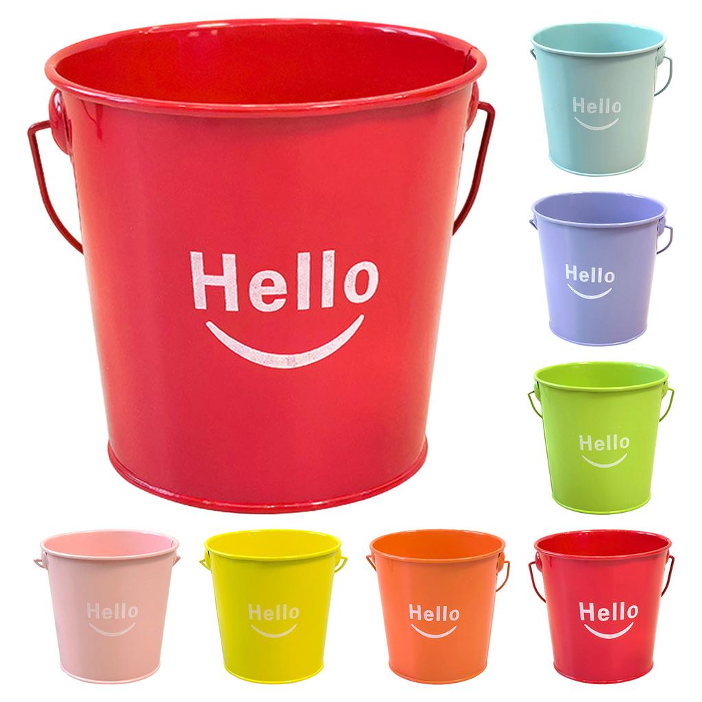 Small Metal Buckets With Handle – Galvanized Bucket Leak Proof & Resistant- Best For Party Décor, Organizing & Decorating Classrooms Bucket Flower Pot