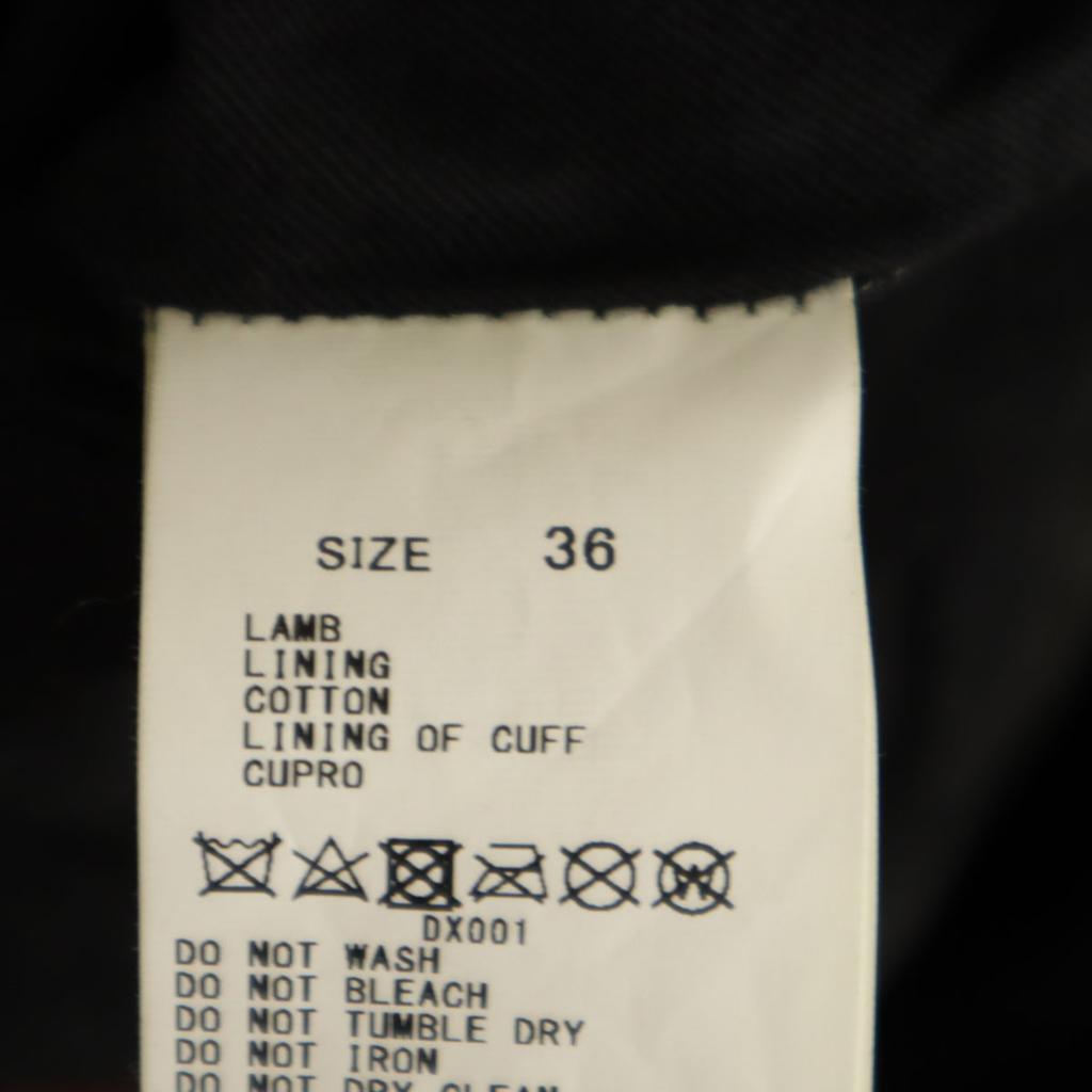 MACPHEE Sheepskin Leather Riders jacket 36 black Tomorrowland Women Used