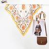 Floral 70cm Silk-Print Square Scarf - Versatile Headscarf & Necktie for All Seasons