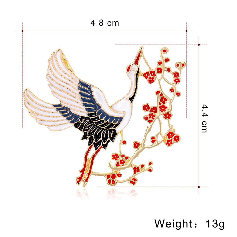 Retro Ethnic Chinese Style Lamei Feihe Shape Brooch, Women'S Temperament Cheongsam Hanfu Accessories Pin