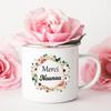 Merci Nounou Printed Mugs Creative Coffee Tea Cups Drink Water Milk Cup Enamel Mug School Home Handle Drinkware Gifts for Nounou