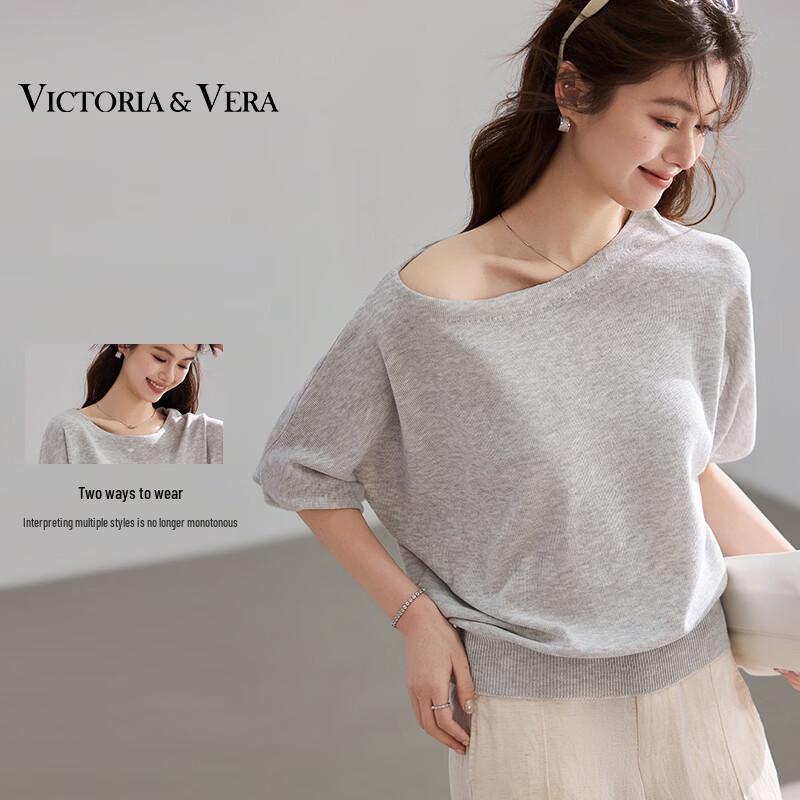 VICTORIA&VERA Summer Off-Shoulder Knit Top M