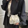 Bolso Cubo de Gran Capacidad Bolso de Mano con Cierre de Cordón Bolso Cruzado de Moda para Reuniones de Compañeros, Viajes, Desplazamientos