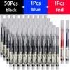 3-100 Pcs Straight Liquid Ball Pen Signature Gel Pen 0.5mm Black Blue Ink School Office Ball Pen School Office Supplies Writing