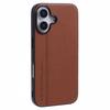 KIGC For iPhone 16 Case Litchi Texture Leather Coated PC+TPU Phone Cover