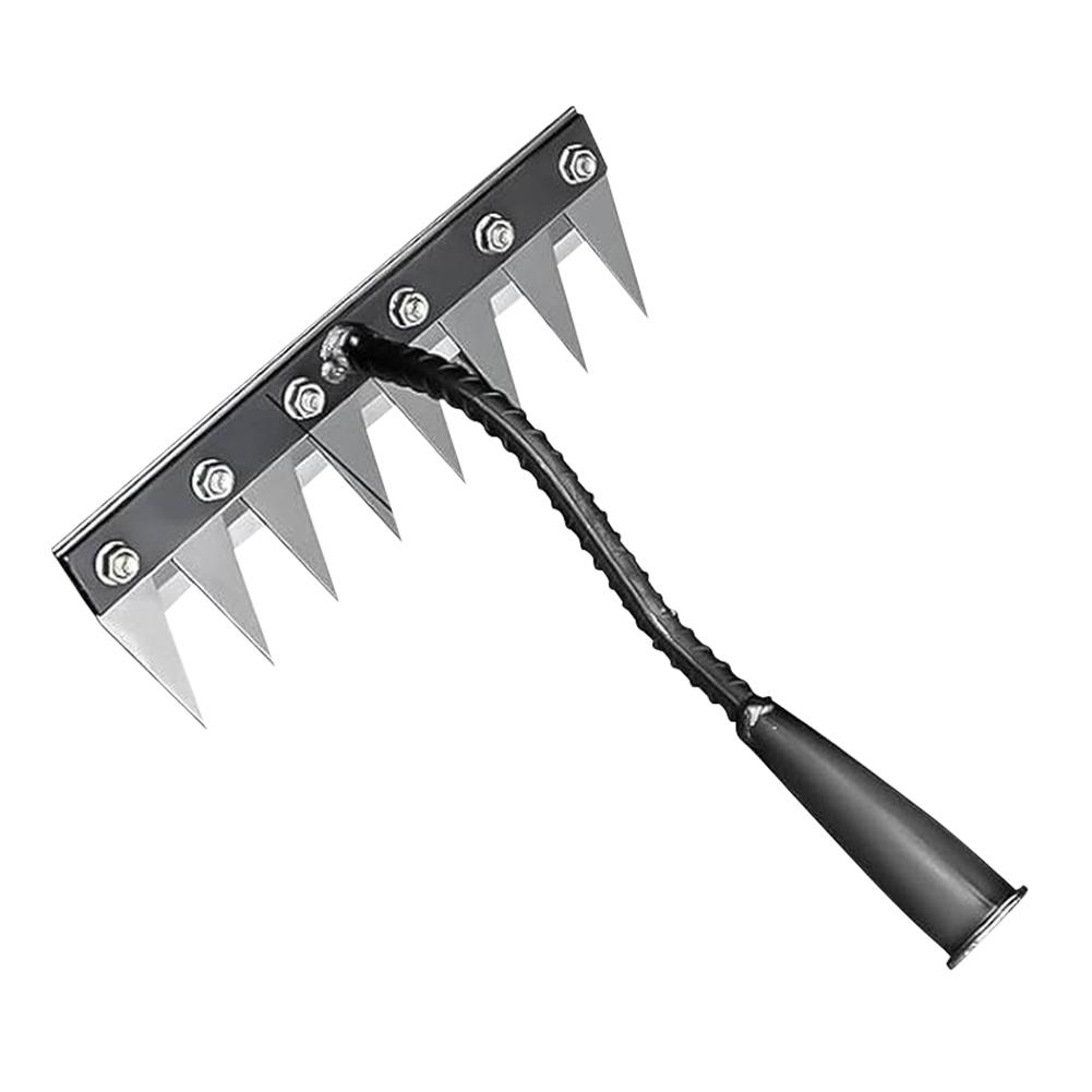 5/6/7/8 Tooth Carbon Steel Garden Weeding Rake Multifunctional Weeding Nail Rake