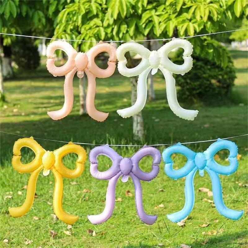 Aluminum Film Balloon With Cutout Bowknot Design For Baby  Wedding Photography Cutout Party Balloons