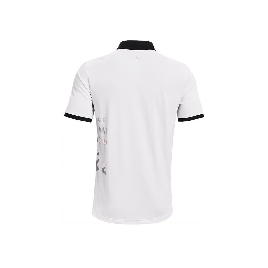 Under Armour Curry Vanish Printed Golf Polo Shirt Men Tops White 1361874-100