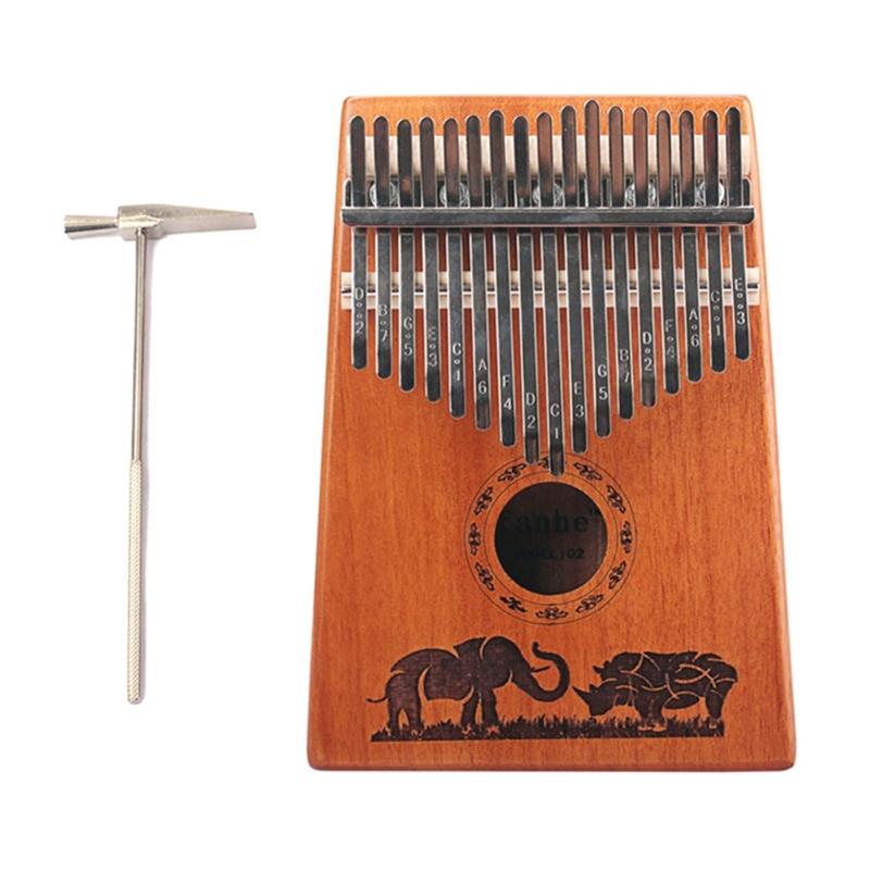 Kalimba 17 Keys Thumb Piano with Study Instruction & Tune Hammer Wood Finger Piano for Kids Adult Beginners Professional