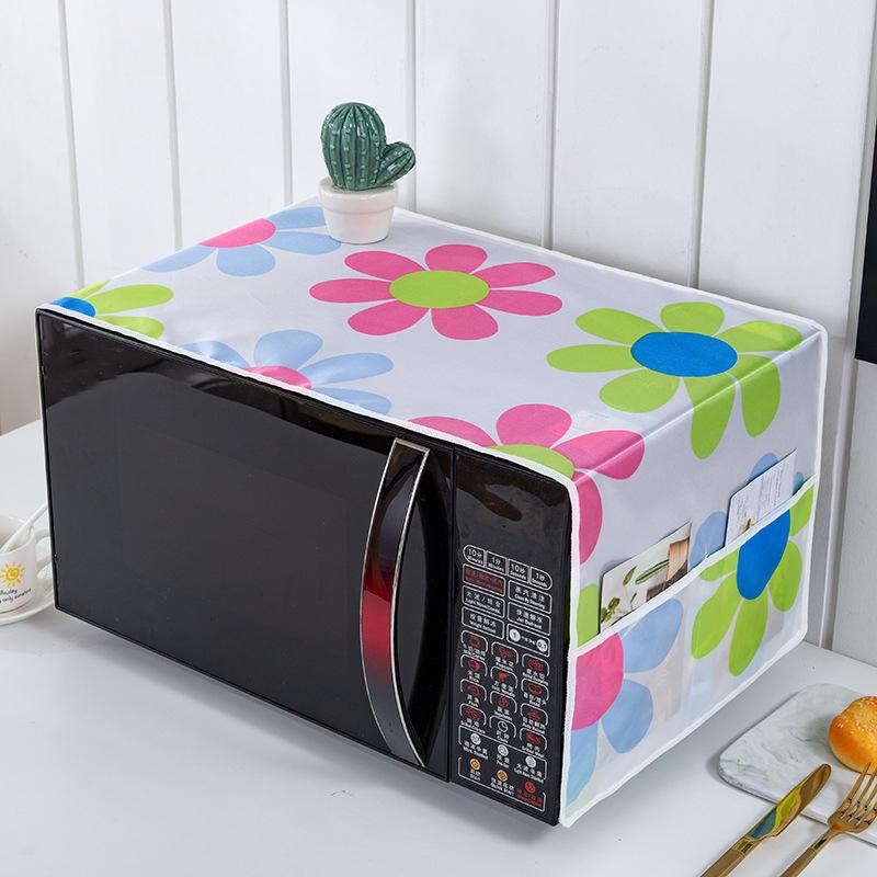 Microwave Dust Cover Cartoon Tree Leaf Printed Dustproof Microwave Dust Cover Cloth Pocket Water Proof Oven Cover Nordic Style