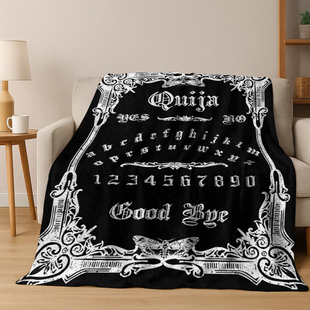 Ouija Tarot Tavola di stregoneria gotica Coperta di flanella Coperta morbida e calda per camera da letto Soggiorno Letto Viaggi Campeggio