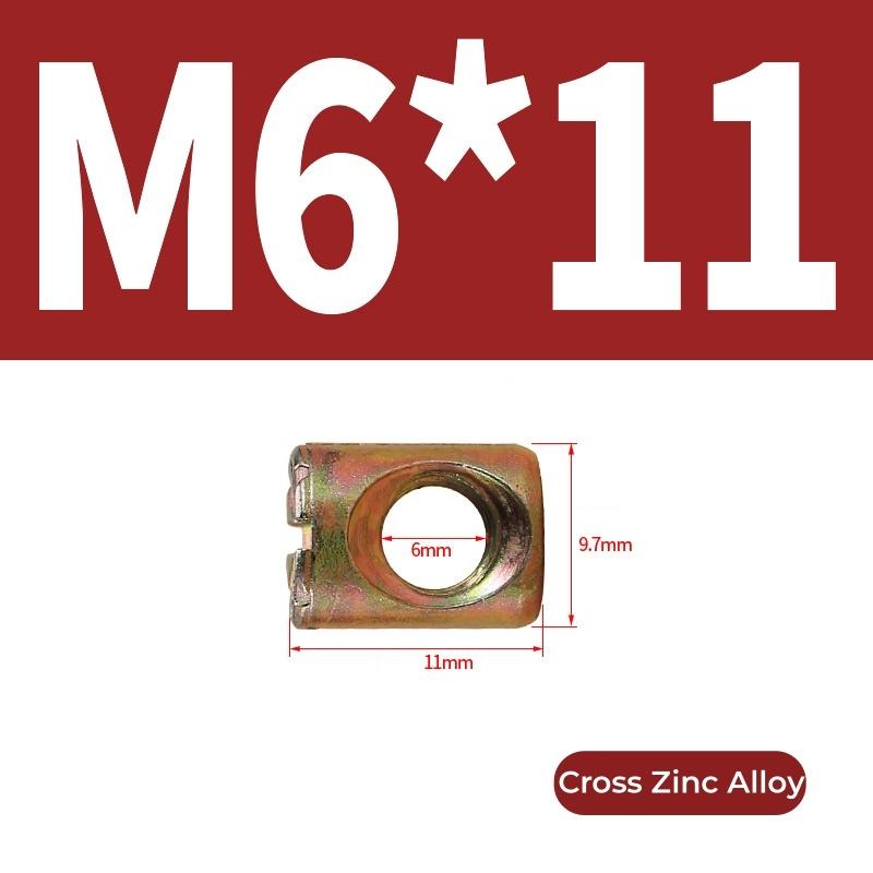 

M6 M8 Barrel Nuts Bolts Cross Dowel Slotted Hammer Embedded Nut Horizontal Hole Nut For Beds Chairs Furniture