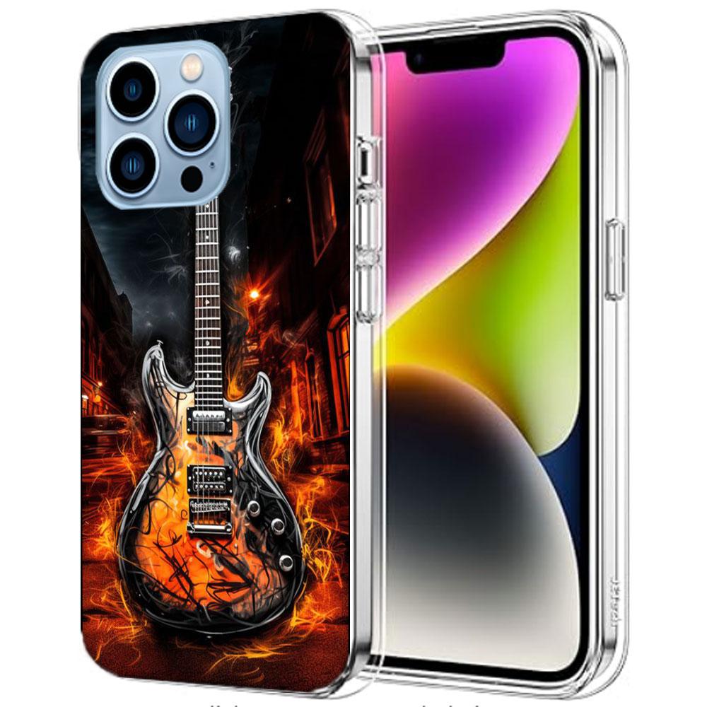 Retro Rock Music Electric Guitar Cases Phone Case For Iphone 17E 16E 17 Air 16 Pro Max 15 Pro 14 Plus 11 13 12 Mini Cover Cases