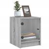 Nightstand with Glass Door Grey Sonoma 35 x 37 x 42 cm