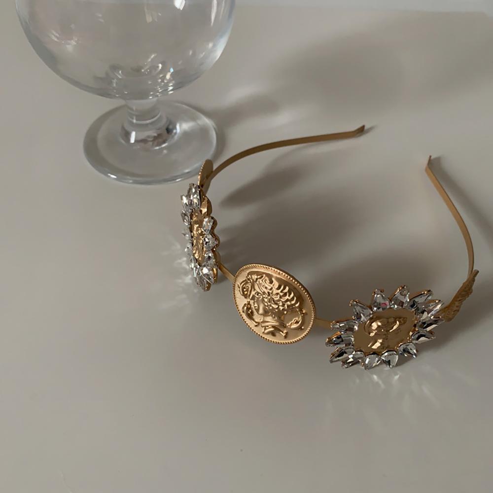 Zinc Zinc Alloy Girls Hairband Women Head Portrait Headband Baroque Style  Hair Hoop Hair Accessories