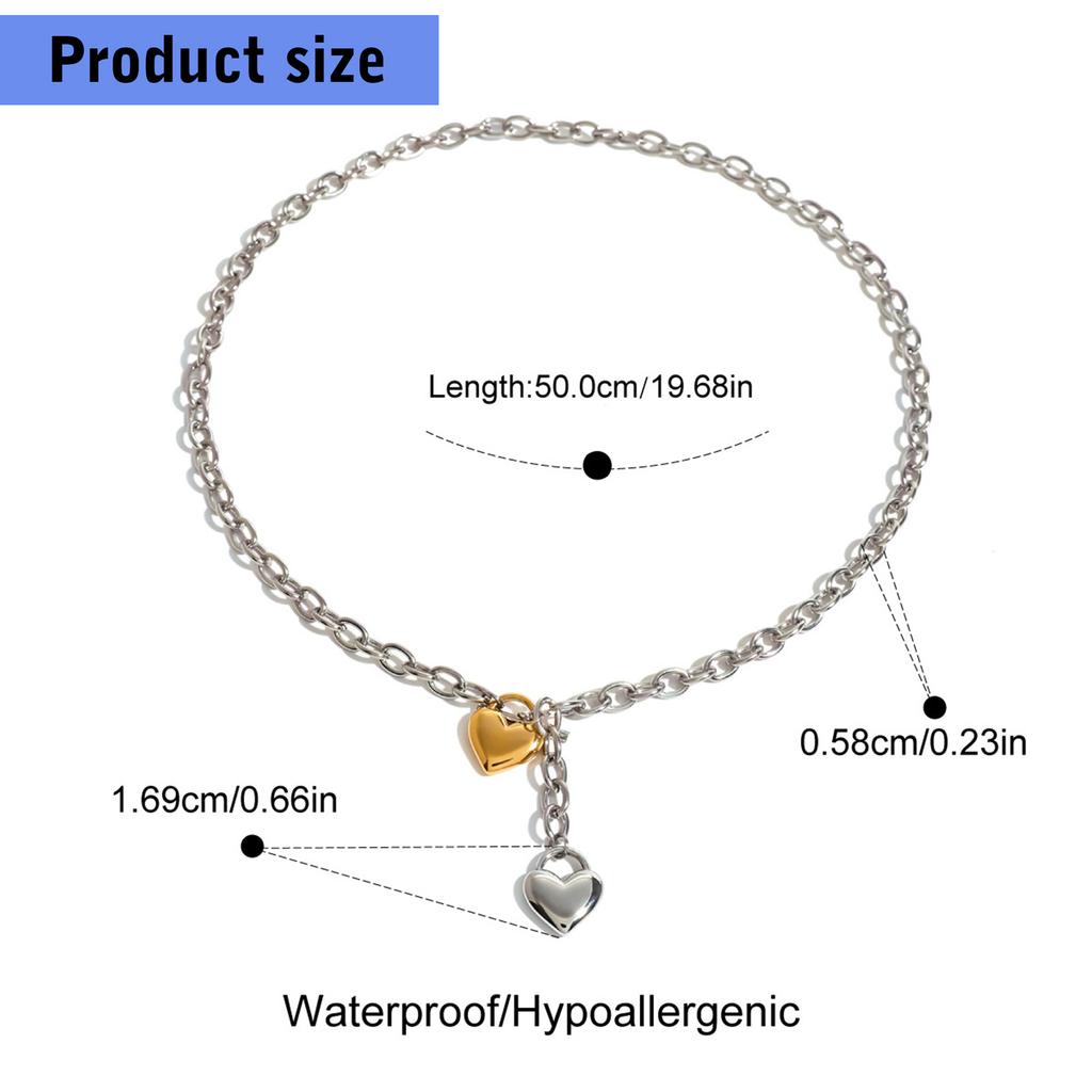 Elegante 18K vergoldete Edelstahl Liebesherz Anhänger Halskette Tragbar für Jubiläen und besondere Anlässe