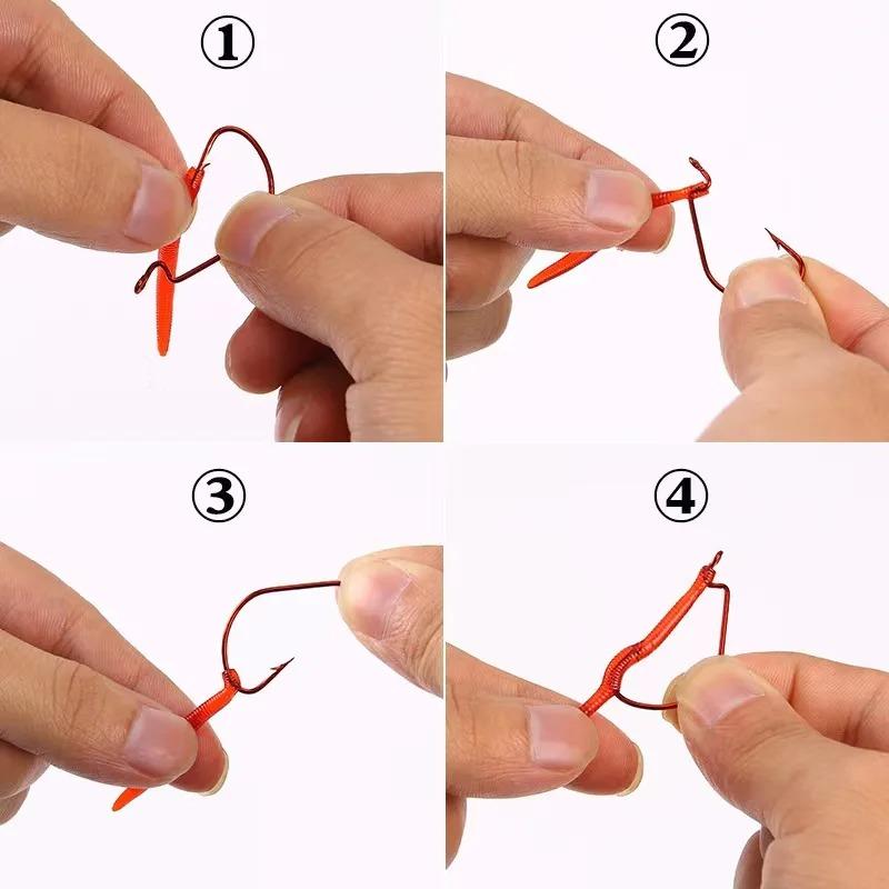 20pcs Lifelike Red Worm Soft Lure Earthworm ice winter Fishing Silicone Artificial Bait Fishy Shrimp Additive Bass Ca