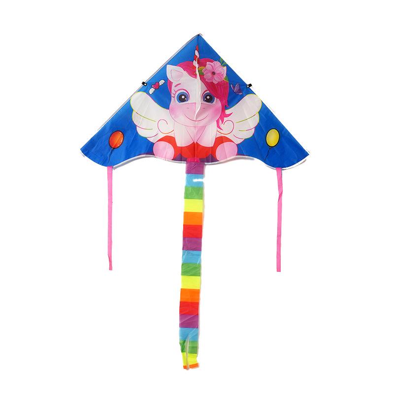 1m Cartoon Curved Edge Triangle Kite for Kids - Outdoor Flying Model