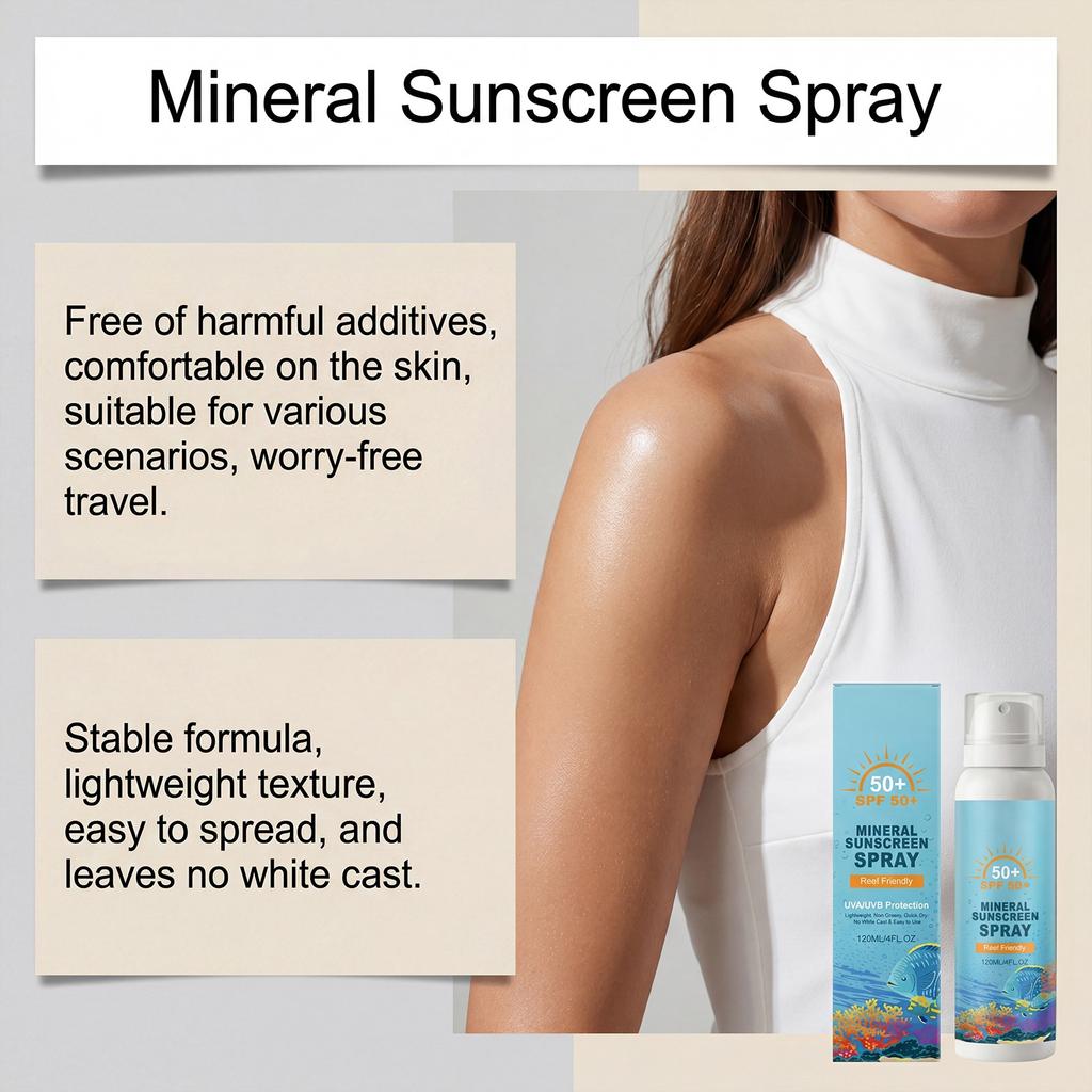 Veilig Type Zonnebrand Spray, All-round Spray, Lichtgewicht En Waterbestendig, Met Een Lichte Textuur Die Snel Droogt Zonder Vet Te Zijn, 120ML