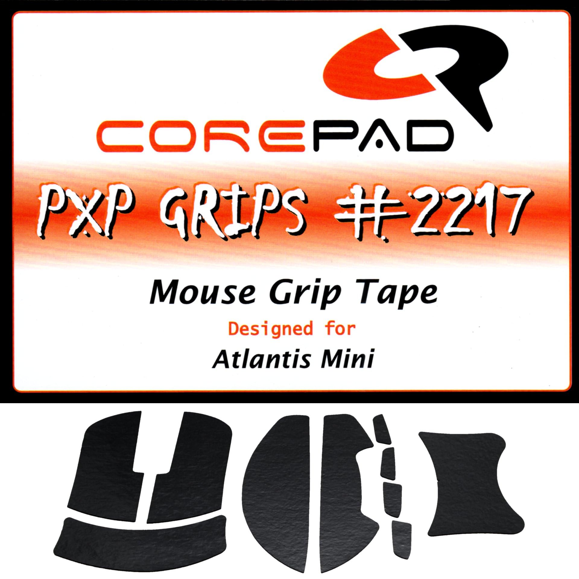 

Corepad PXP Grips Лента для захвата для Lamzu Atlantis Mini Wireless, 1 комплект, Мягкая полимерная резина (черный)