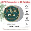 2D Flat - A 2D Flat, Round French Aluminum Sign Featuring a Vintage Plaque about 'Dad'S Workshop', Suitable for Decorating Garages, Studios, Home