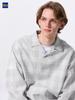 Uniqlo Gu Texture Open Collar Check Shirt