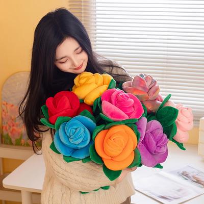 38cm Romantic Rose Plush Toy Symbolizing The Only Her Stuffed Flower Doll Valentine's Day Gift Home Decor