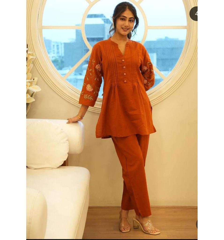 Nowy Designerski Bawełniany Zestaw Co-Ord na Imprezę Designerski Bollywoodzki Top Tunika Kurti Zestaw Spodni Sukienka