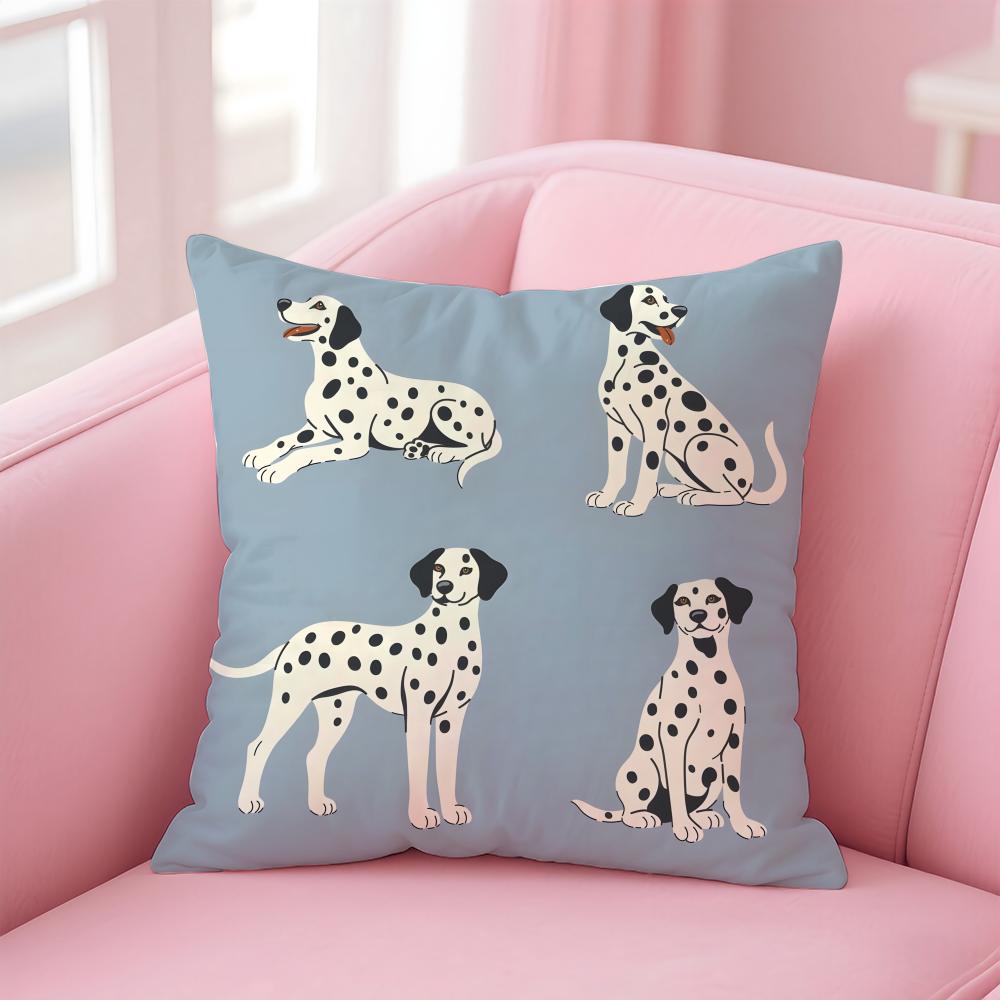 D-Dalmatian Cushion Cover Pillowcase Short Plush Invisible Zipper Room Sofa Cushion Cover