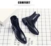 Men's Large Size Black Leather Chelsea Boots - Autumn/Winter 2021 Fashion, Business Casual, Mid-High Martin Style
