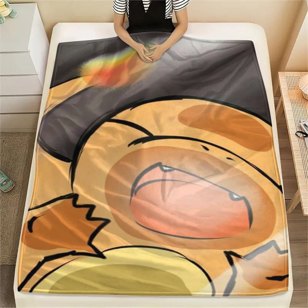 Pokemon Home Bedroom Essential Printed Blanket, Cozy Flannel Blanket Adapt To Picnic Gathering and Travel.-TING