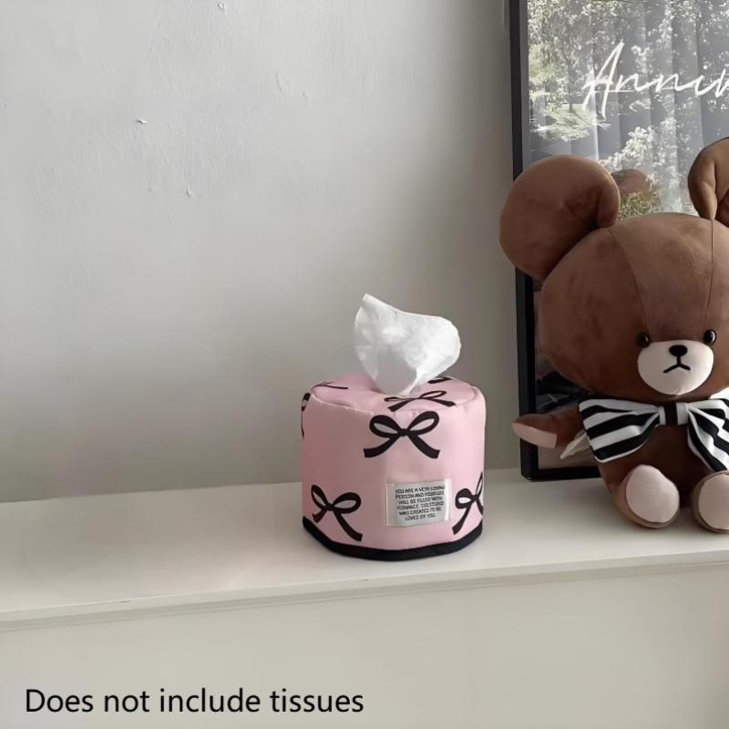 Bowknot Tissue Paper Storage Box Roll Paper Tissue Case Holder Car Napkin Tissue Box Living Room Table Decor Home Organizer