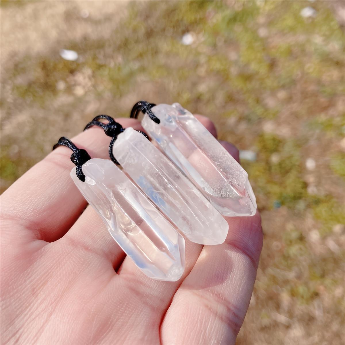 

3 шт. Натуральный прозрачный кристалл кварца, подвеска с драгоценным камнем, ожерелье с белыми кристаллами для женщин и мужчин, подарок 3pcs/set