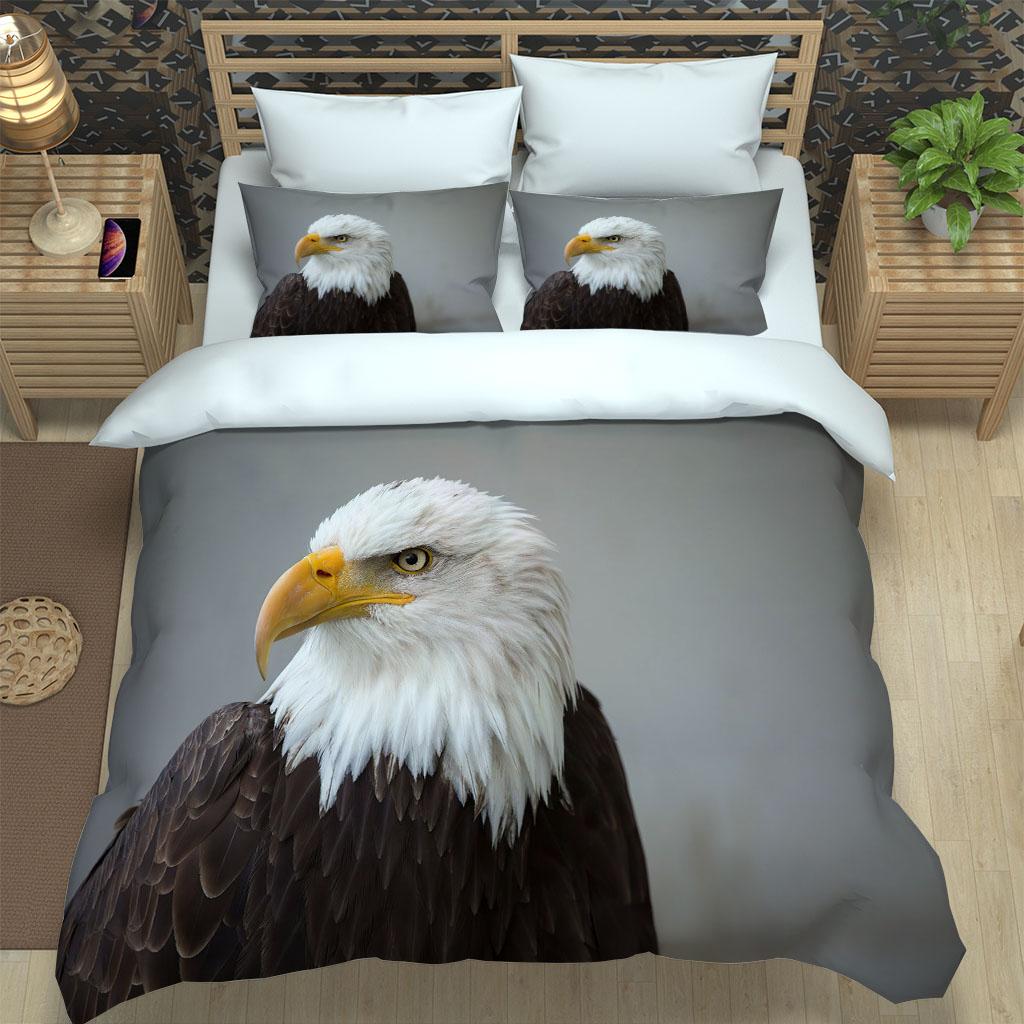 Bedding Set For Kids Teens Boys Girls Animal Eagle 3D Duvet Cover With Pillowcase Microfiber Single Twin Double Queen King Size