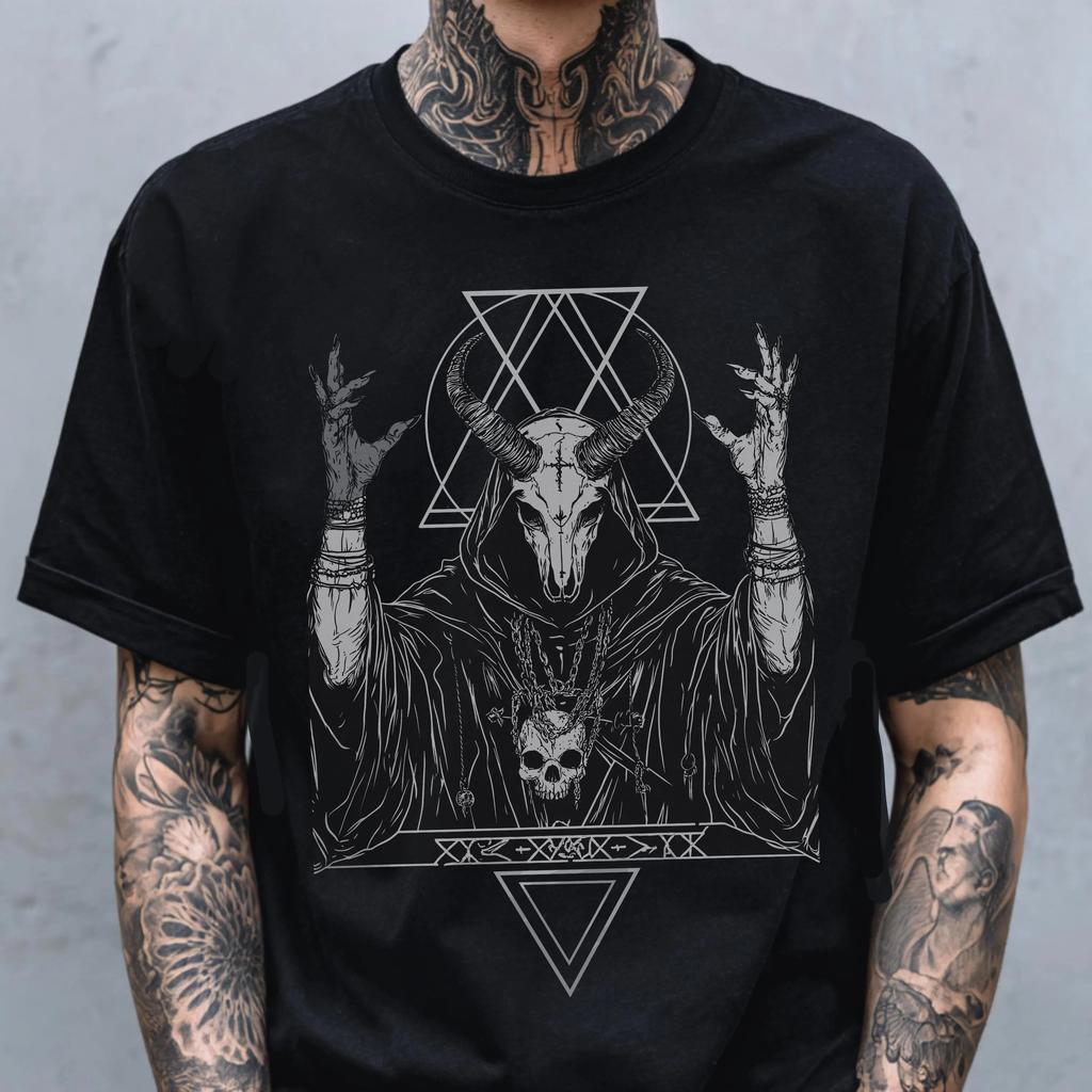 Gothic Okkult Comfort Colors T-Shirt Punk Grafik-T-Shirt Horror Grunge Shirt Alternative Streetwear Kleidung Metal Goth Shirt Geschenk