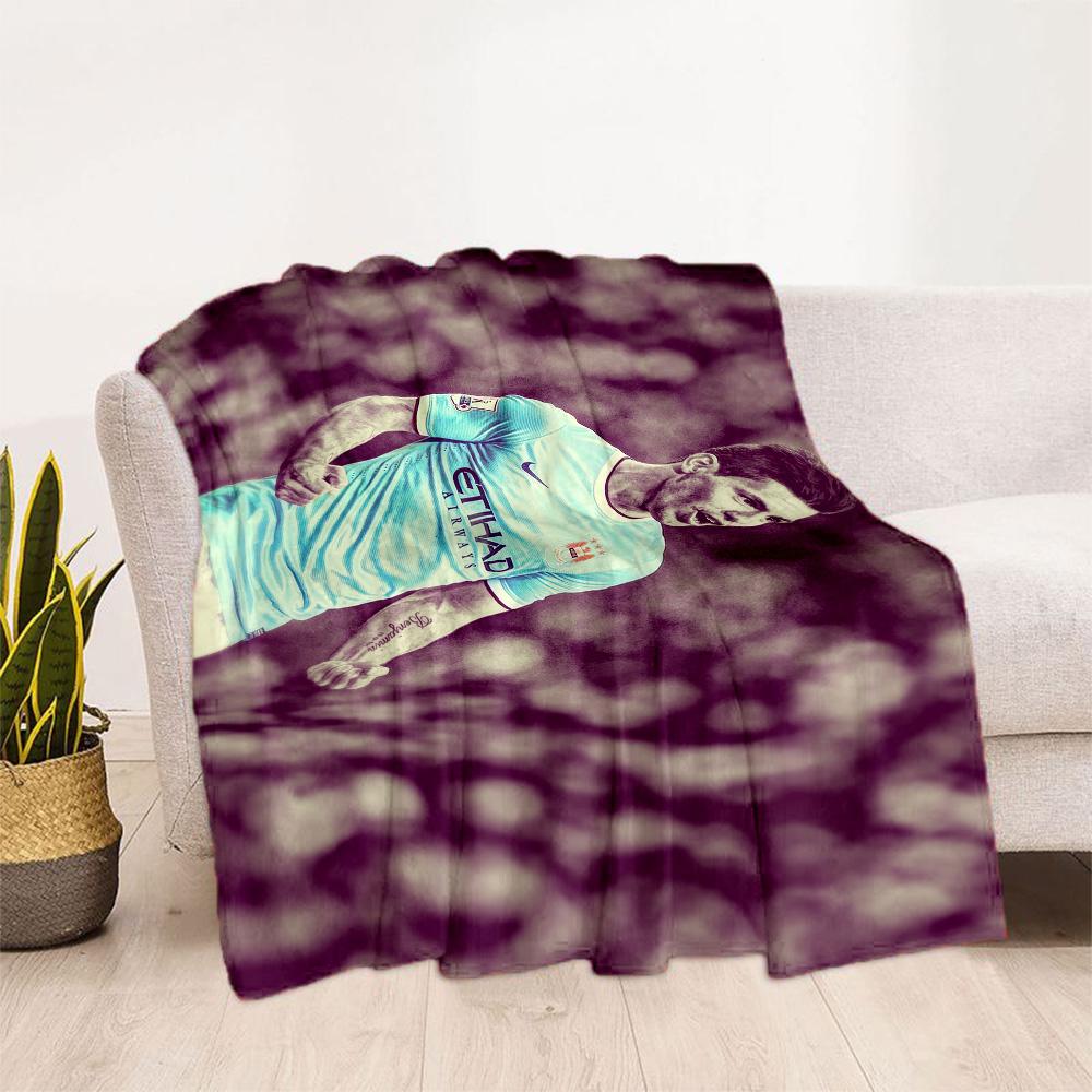 Manchester City Player Action Blanket Soft & Cozy Suitable for Seaside Office Chair Bed Four Seasons Universal Modern