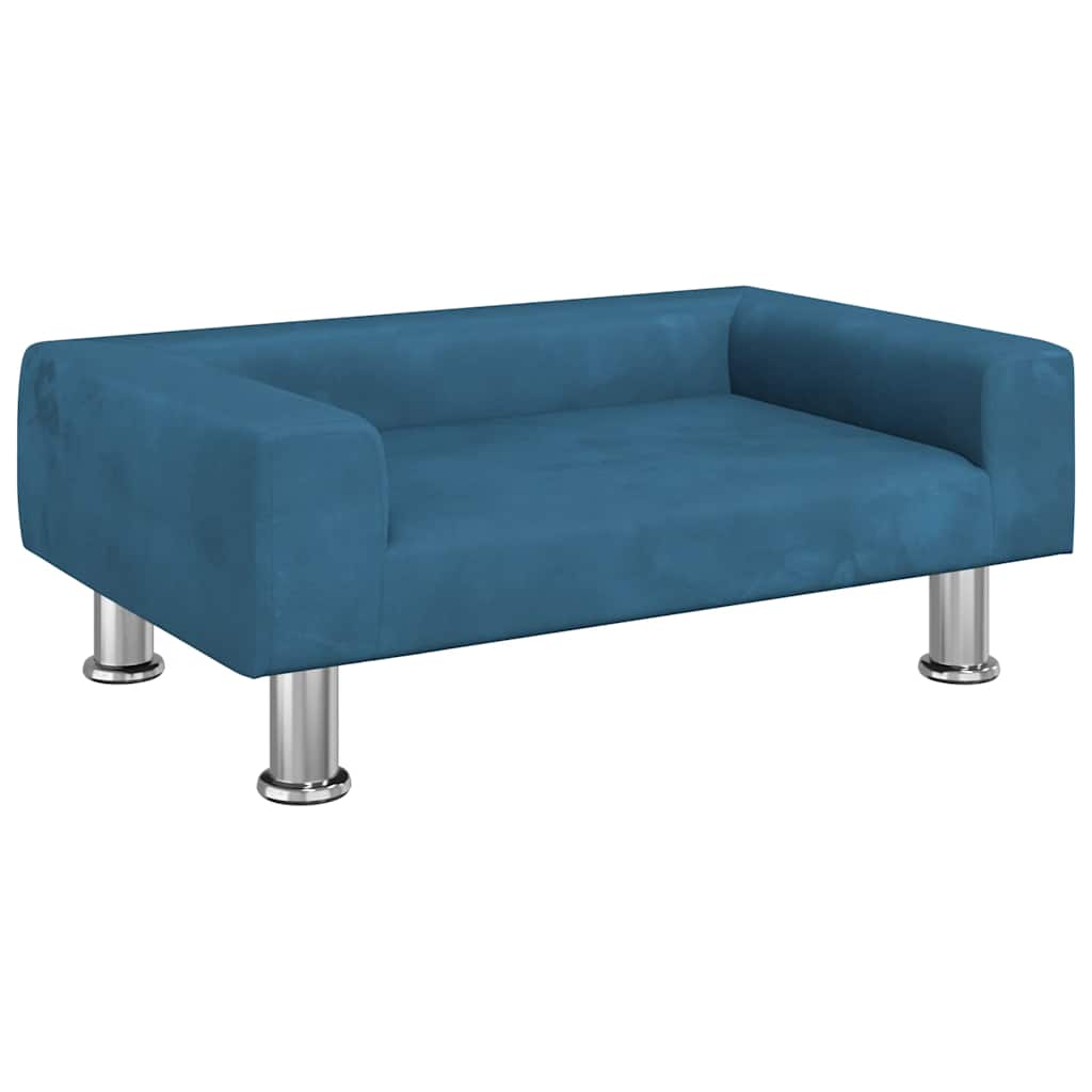 Dog Bed Blue 70x45x26.5 cm Velvet