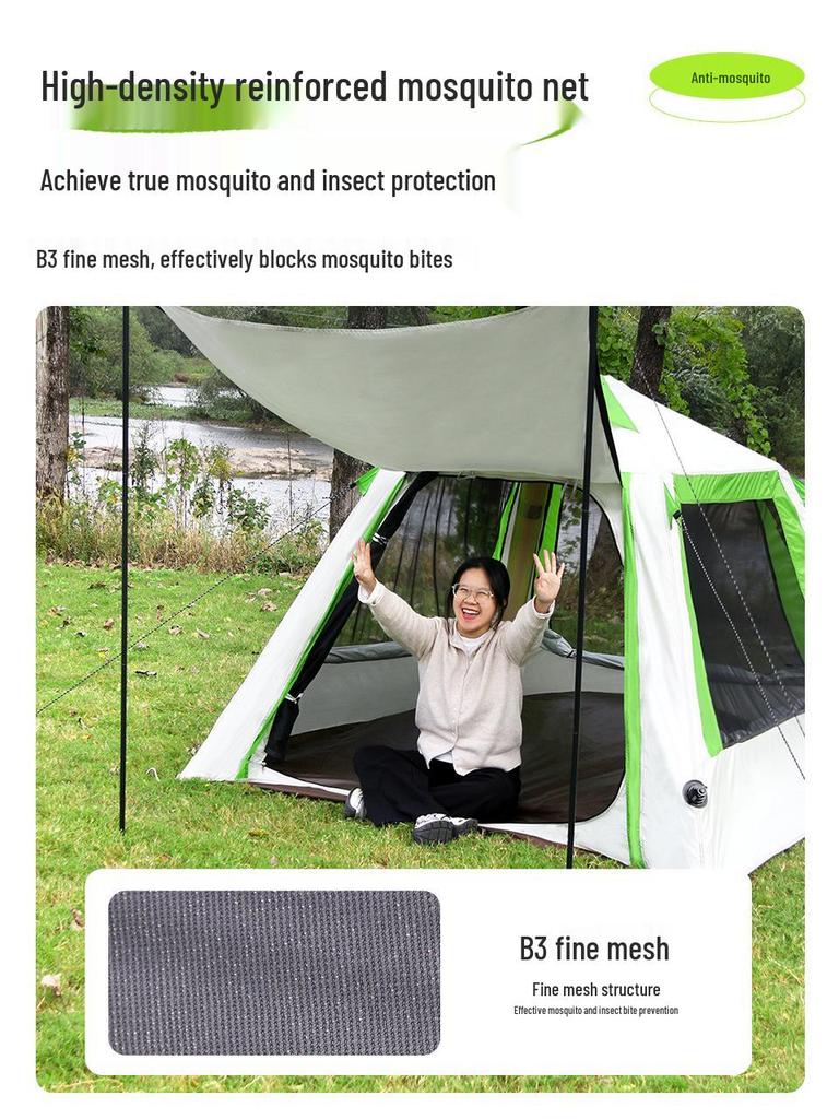 Aufblasbares wasserdichtes Campingzelt für 3-4 Personen mit Luftpumpe