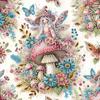 30x30cm 5D DIY Partial Special Shaped Drill Diamond Painting Kit Mushroom Girl Fountain Kit Home Decor Art Craft Mosaic Painting